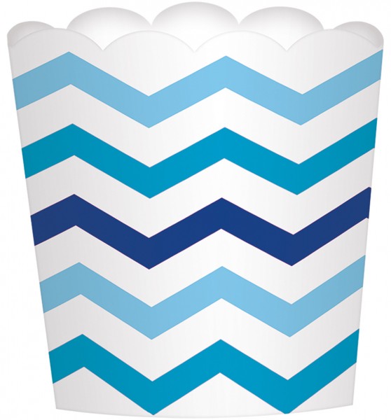 24 Zick Zack Dessert Becher blau