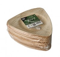 Vorschau: 25 Palmblatt Teller Rossini 3-eckig 20 x 20cm