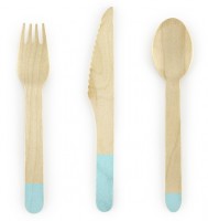 Holzbesteck Woody mint 18-teilig