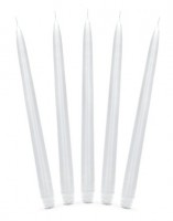10 Stabkerzen Firenze matt-weiß 24cm