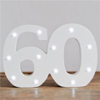 Leuchtende Zahl 60 Aufsteller