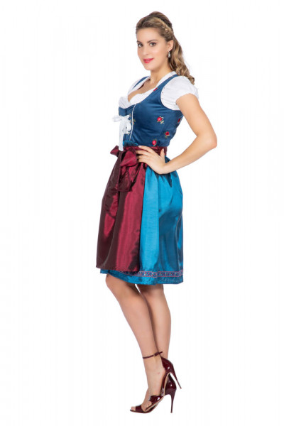 Dirndl Tina för dam blå-röd