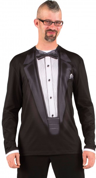 Schwarzes Smoking Herrenshirt