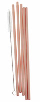 5 Wiederverwendbare Strohhalme roségold