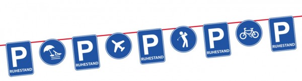 Ruhestand Verkehrsschild Wimpelkette 10m