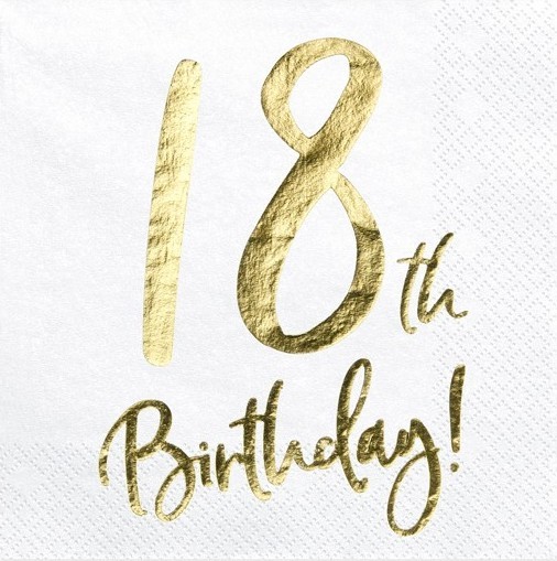 20 Glossy 18th Birthday Servietten 33cm