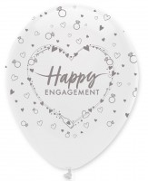 6 Happy Engagement Luftballons 30cm