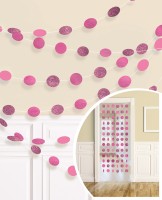 6 Deko-Hänger Sparkling Circles Pink