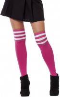 Pink-Weiße College Girl Kniestrümpfe