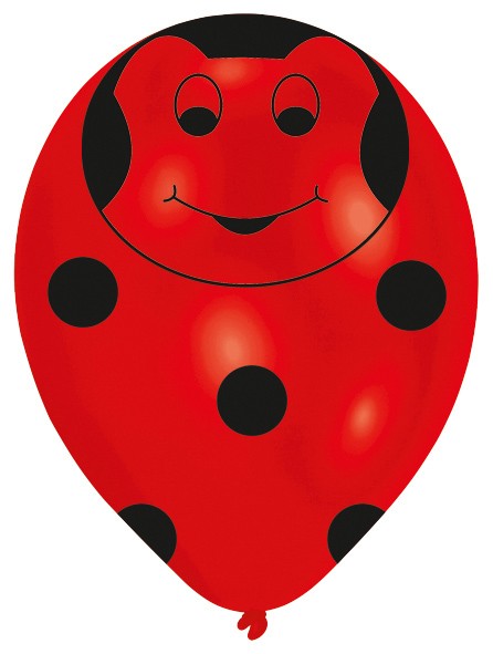 6 Luftballons Kleiner Marienkäfer 27,5 cm