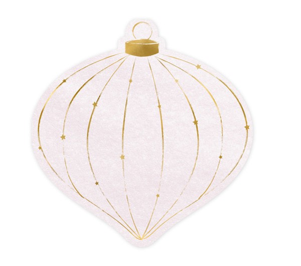 20 Servietten rosa Weihnachtskugel 12cm