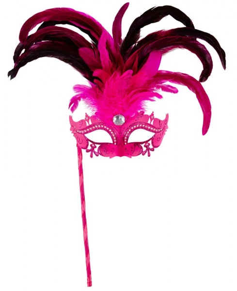 Venezianische Lacrima Stabmaske In Pink