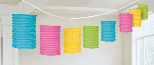 Bunte Papier Laternen Girlande 3,65m