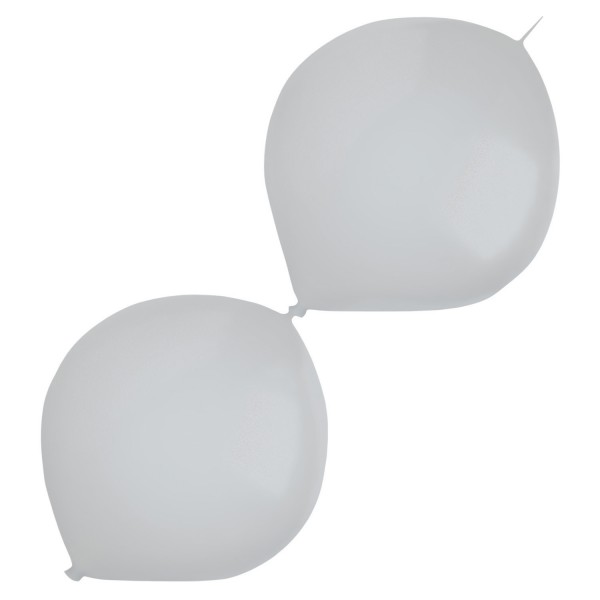 50 Metallic Girlandenballons silber 30cm