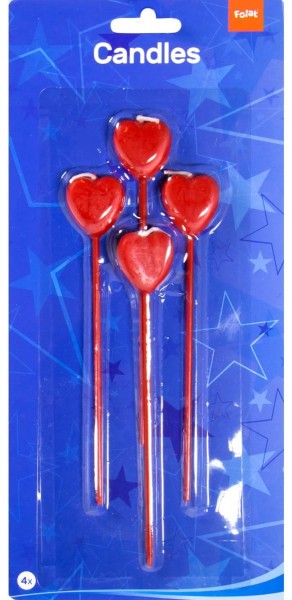 4 Herz Tortenkerzen Ewige Liebe