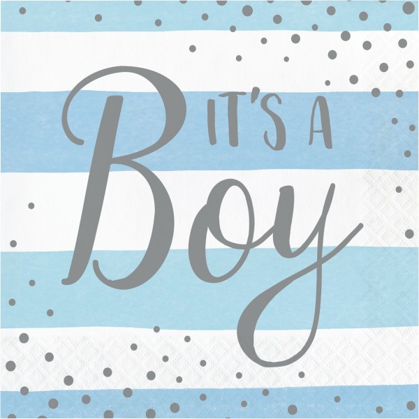 16 Welcome Baby Boy Servietten 33cm