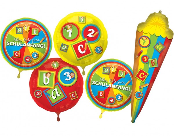Schulanfang Heliumflasche mit Ballons 2