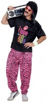 80er Jahre Zebrahose Pink Schwarz