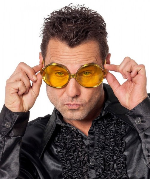 Gelbe 70er Jahre Disco Brille