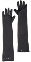 Lange Kinder Satin Handschuhe Schwarz