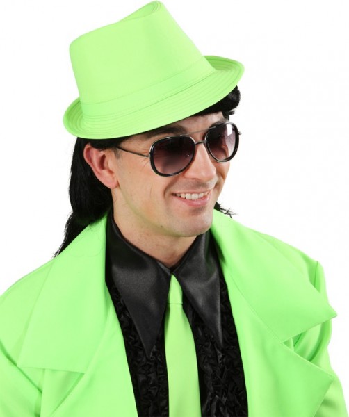Neon-Grüner Discohut Fedorastyle
