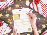 10 Bögen Weihnachtssticker gold