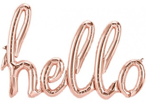 Hello Schriftzug Folienballon Roségold 79 x 51cm