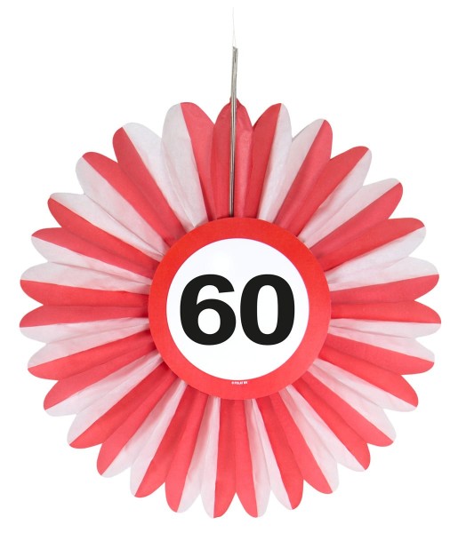 3 Verkehrsschild 60 Papierrosetten 25cm