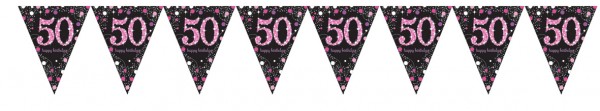 Pink 50th Birthday Wimpelkette 4m