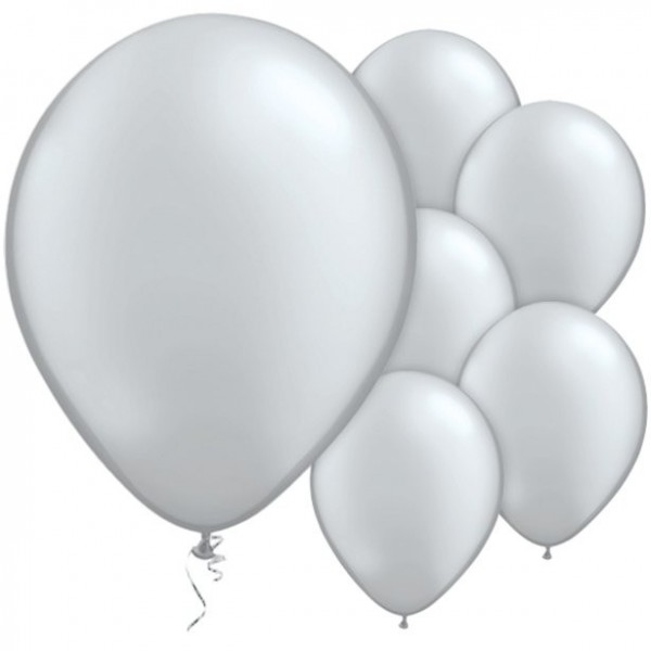 100 Silberne metallic Ballons Pasison 28cm
