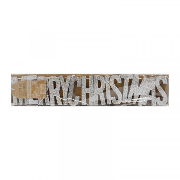 Merry up Silver Glitter Girlande 70cm 4
