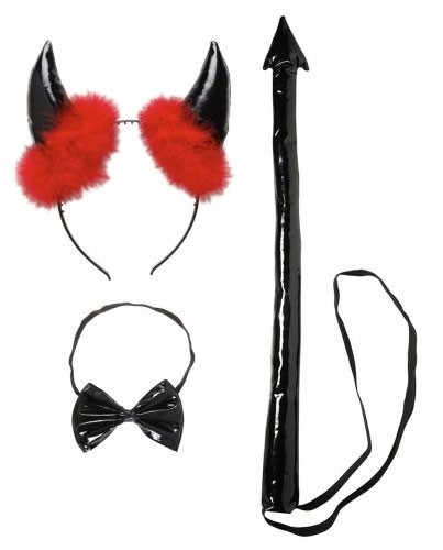 Halloween Accessoire-Set Teufel 3-Teilig
