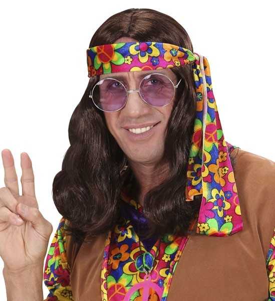 Braune Hippie Perücke