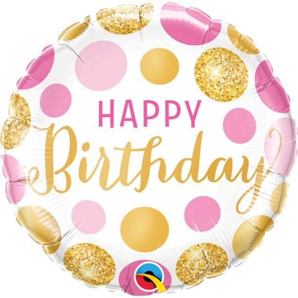 Happy Birthday Folienballon Dotty 46cm