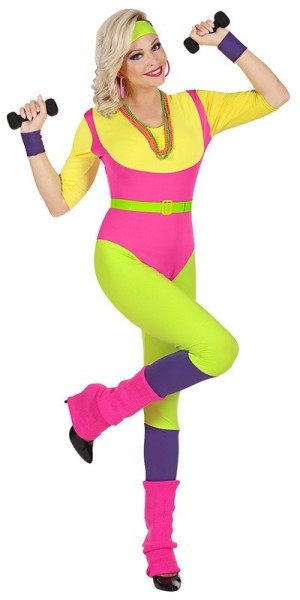 80er Jahre Neon Aerobic Damenkostüm 2