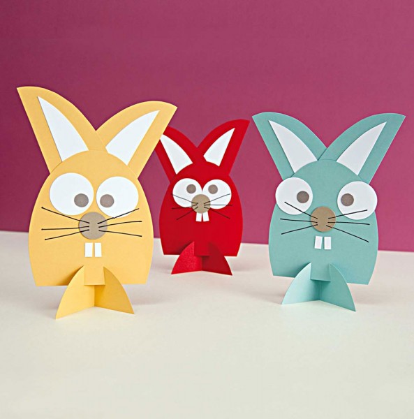 DIY Hasen Bastelset 6 Stück bunt