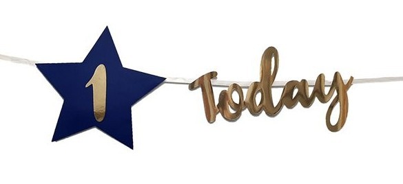 DIY Girlande Star Today blau-gold
