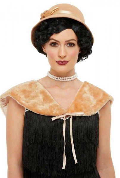 20er Jahre Hut und Stola für Damen beige