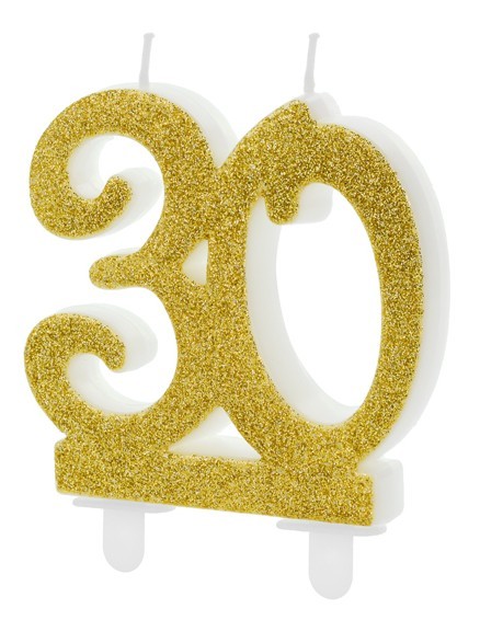 Glossy 30th Birthday Tortenkerze 7,5cm
