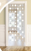6 Deko-Hänger Sparkling Silber-Weiß