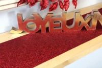Roter Glitzer Tischläufer 5m