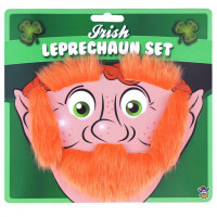 Leprechaun Bart mit Augenbrauen Set