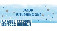 Personalisierbarer Banner blue star 1,5m
