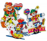 Lustige Clowns Wanddeko 3er-Set