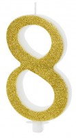 Glossy Birthday Zahl 8 Tortenkerze 10cm