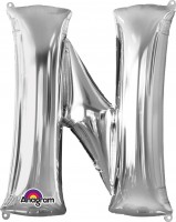 Folienballon Buchstabe N silber 81cm