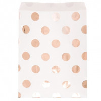 8 Papiertüten roségold gepunktet