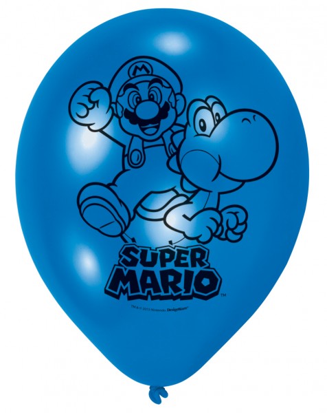 6er Set Super Mario Luftballons 23cm 2