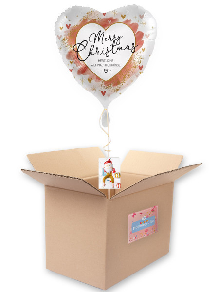 Herzliche Weihnachtsgrüße Ballon rot 45cm