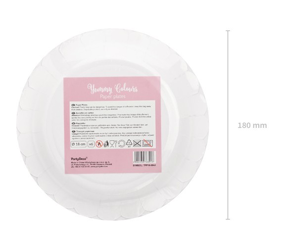 6 Candy Party Pappteller hellrosa 18cm 5